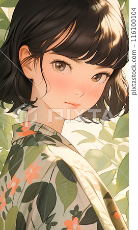 手绘卡通唯美的夏日森林中的漂亮女孩插画 手绘卡通唯美的夏日森林中的漂亮女孩插画 116100104