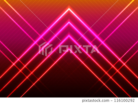 Arrow red neon line digital light pattern background Arrow red neon line digital light pattern background 116100292