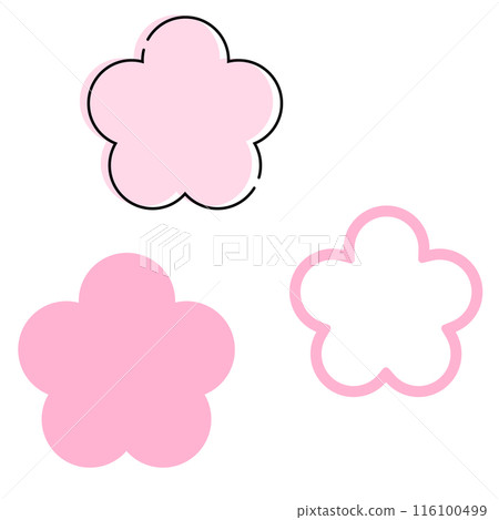 Simple cherry blossom icon set 116100499