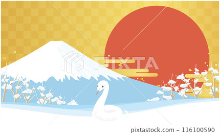 新年橫幅素材蛇、富士山和金色背景上的第一個日出插圖2025蛇年令和7 新年橫幅素材蛇、富士山和金色背景上的第一個日出插圖2025蛇年令和7 116100590
