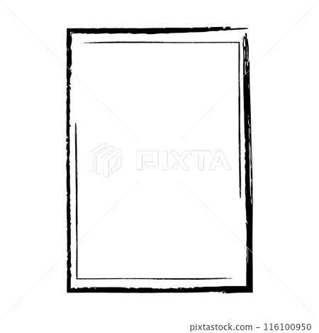 Frame border grunge texture, shape icon for decorative vintage doodle element for design in vector illustration 116100950