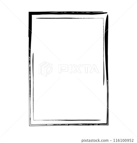 Frame border grunge texture, shape icon for decorative vintage doodle element for design in vector illustration 116100952