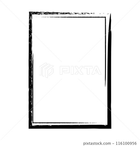 Frame border grunge texture, shape icon for decorative vintage doodle element for design in vector illustration 116100956
