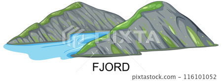 Scenic Fjord Landscape Illustration 116101052