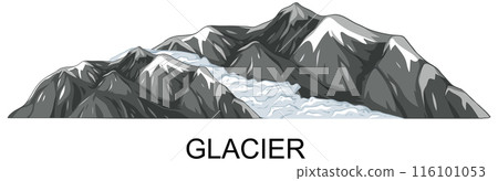 Mountain Glacier Landscape Illustration 116101053