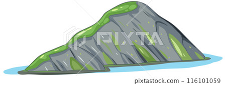 Rocky Island with Green Moss 116101059