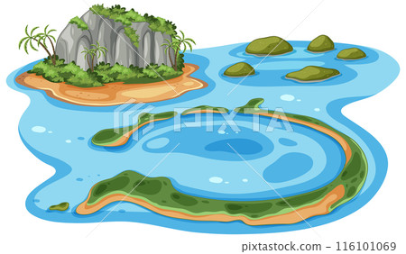 Scenic Lagoon with Islands 116101069