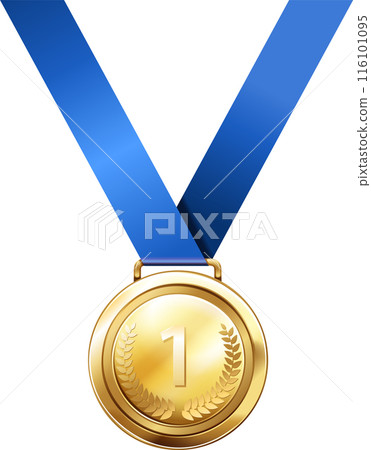 Gold Medal with Blue Ribbon 116101095