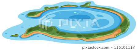 Serene Lagoon Vector Illustration 116101117