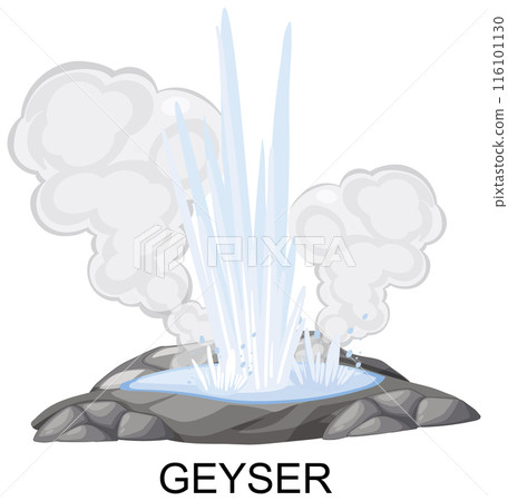 Natural Geyser Eruption Illustration Natural Geyser Eruption Illustration 116101130