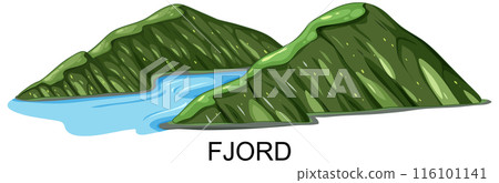 Scenic Fjord Landscape Illustration 116101141
