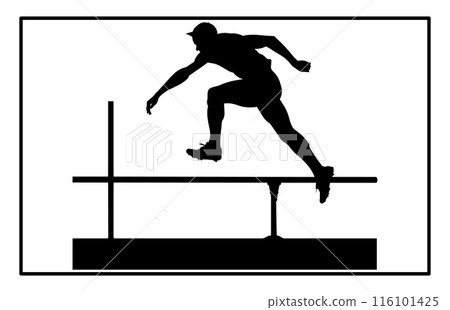 Hurdler silhouette. Hurdler Silhouette on white background Hurdler silhouette. Hurdler Silhouette on white background 116101425