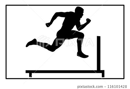 Hurdler silhouette. Hurdler Silhouette on white background 116101428
