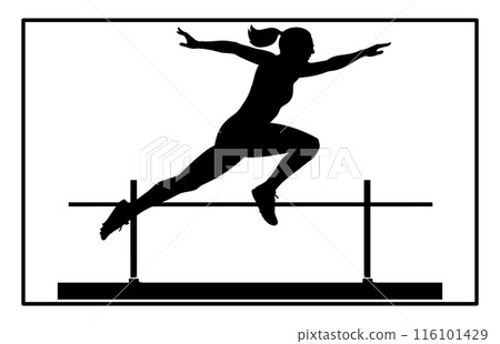 Hurdler silhouette. Hurdler Silhouette on white background 116101429