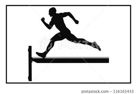 Hurdler silhouette. Hurdler Silhouette on white background Hurdler silhouette. Hurdler Silhouette on white background 116101433