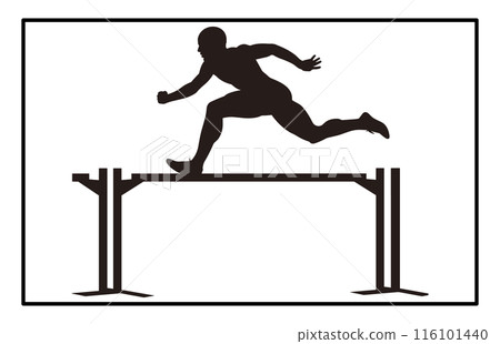 Hurdler silhouette. Hurdler Silhouette on white background Hurdler silhouette. Hurdler Silhouette on white background 116101440
