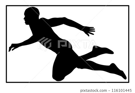 Hurdler silhouette. Hurdler Silhouette on white background Hurdler silhouette. Hurdler Silhouette on white background 116101445