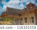 Beautiful mosque building with local traditional nuances 116101558