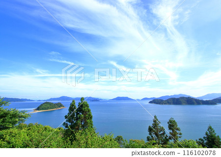 View of Heart Island and Tobishima Kaido from Oshiba Island 116102078