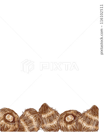 Illustration material vertical frame of autumn taro drawn in watercolor 116102511