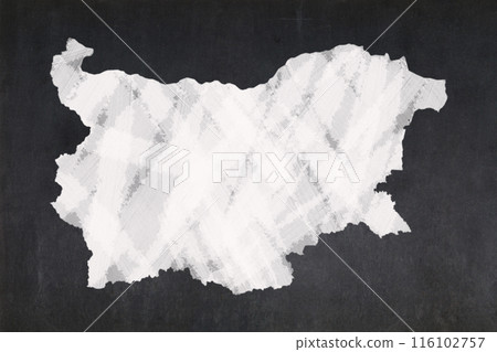 Map of Bulgaria drawn on a blackboard 116102757