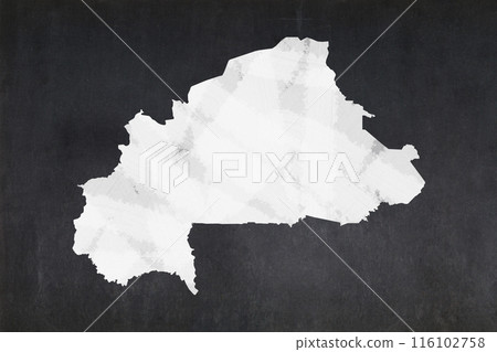 Map of Burkina Faso drawn on a blackboard 116102758