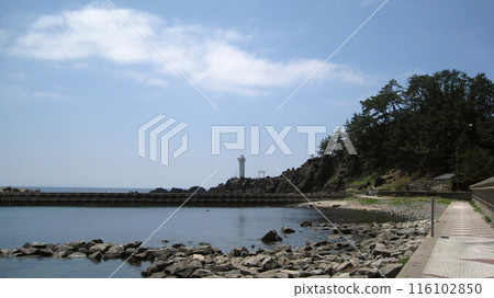Benten Island, Nezugaseki Lighthouse and the Sea of Japan Benten Island, Nezugaseki Lighthouse and the Sea of Japan 116102850