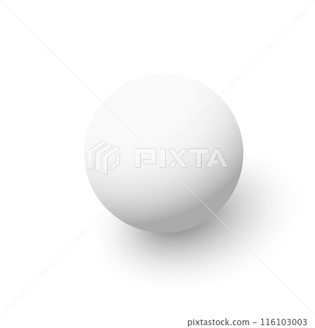 3D white sphere with subtle soft shadow. Vector 3D white sphere with subtle soft shadow. Vector 116103003