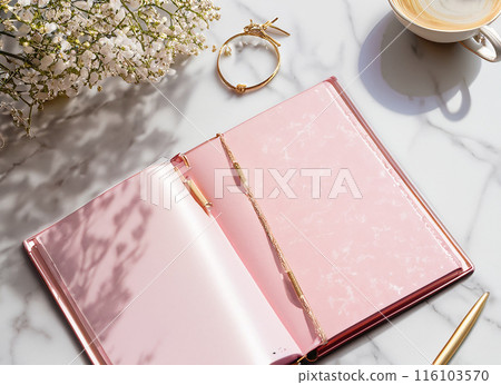 可愛的粉紅色筆記本 116103570