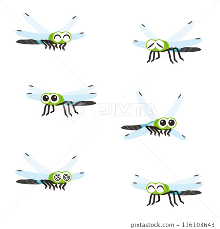Set of expressions for the dragonfly Set of expressions for the dragonfly 116103643