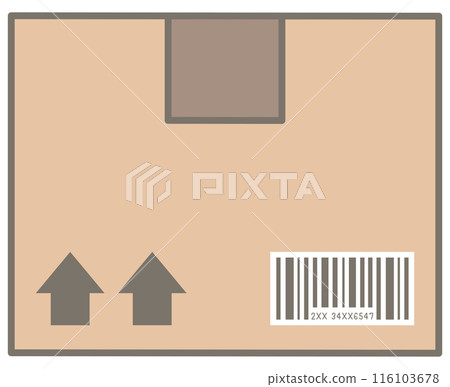 Cute delivery elements in Children Style Cartoon illustration delivery box parcel 116103678