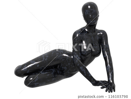 3D Faceless black marble female mannequin 3D Faceless black marble female mannequin 116103798
