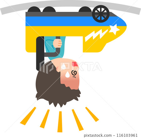 Man upside down on roller coaster Man upside down on roller coaster 116103961