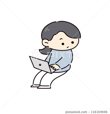 在計算機上工作的人的插圖 116104698