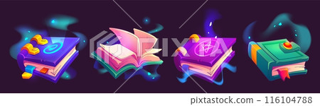 Magic closed and open books Magic closed and open books 116104788