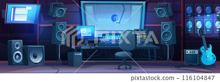 Music record studio interior Music record studio interior 116104847