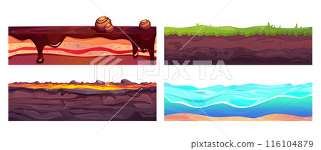 Cut soil platform for game ui design. 116104879