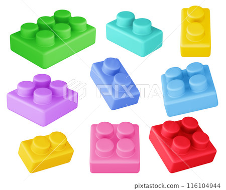 Plastic constructor bricks set 116104944