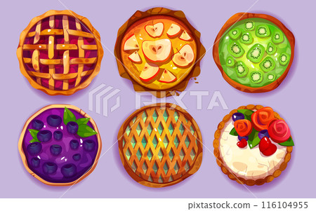 Sweet round whole homemade pie top view 116104955