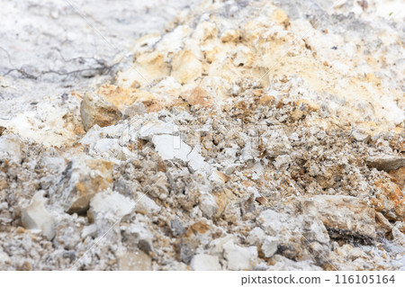 Yellow white clay and sand, industrial ground photo 116105164