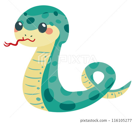 Illustration of a turquoise snake for the year of the snake 116105277