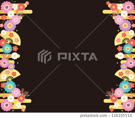 Background material - Flowers, plum blossoms and fans 2024-2 Tech 116105518