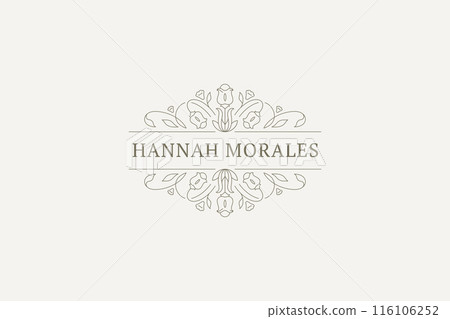 Flourish botanical luxury line logo monogram for fashion boutique design template vector 116106252