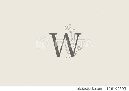 Elegant herbal flower letter botanical retro logo design template outline vector illustration Elegant herbal flower letter botanical retro logo design template outline vector illustration 116106295