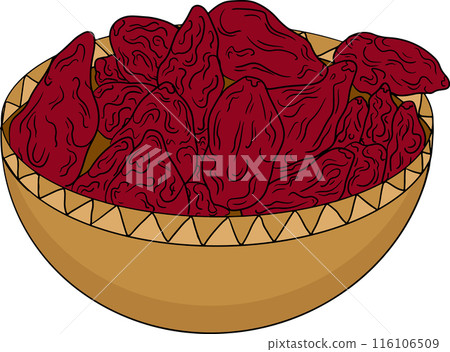 Hand drawn Goji berries. Colored vector Superfood berry element  116106509