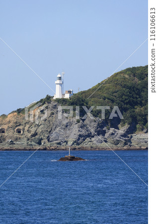 The westernmost point of Shikoku, Sadamisaki Lighthouse and the remains of a former army battery The westernmost point of Shikoku, Sadamisaki Lighthouse and the remains of a former army battery 116106613