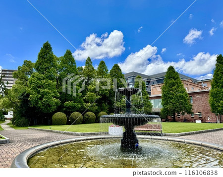 A park with a fountain A park with a fountain 116106838