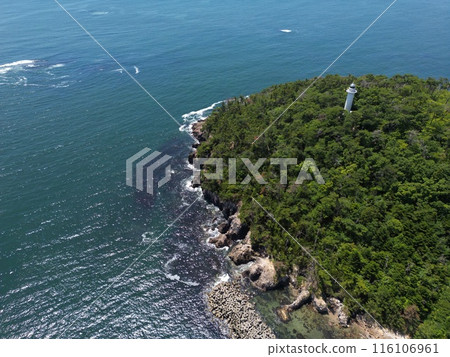 Miyagi Shichigahama Hanafuchi Lighthouse (drone aerial photography) Miyagi Shichigahama Hanafuchi Lighthouse (drone aerial photography) 116106961