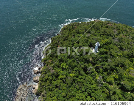 Miyagi Shichigahama Hanafuchi Lighthouse (drone aerial photography) Miyagi Shichigahama Hanafuchi Lighthouse (drone aerial photography) 116106964