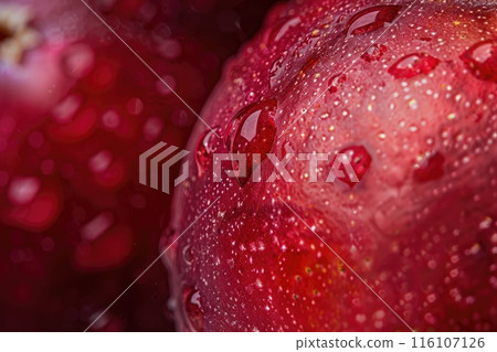 A sumptuous close-up of a cranberry glistens with water droplets A sumptuous close-up of a cranberry glistens with water droplets 116107126